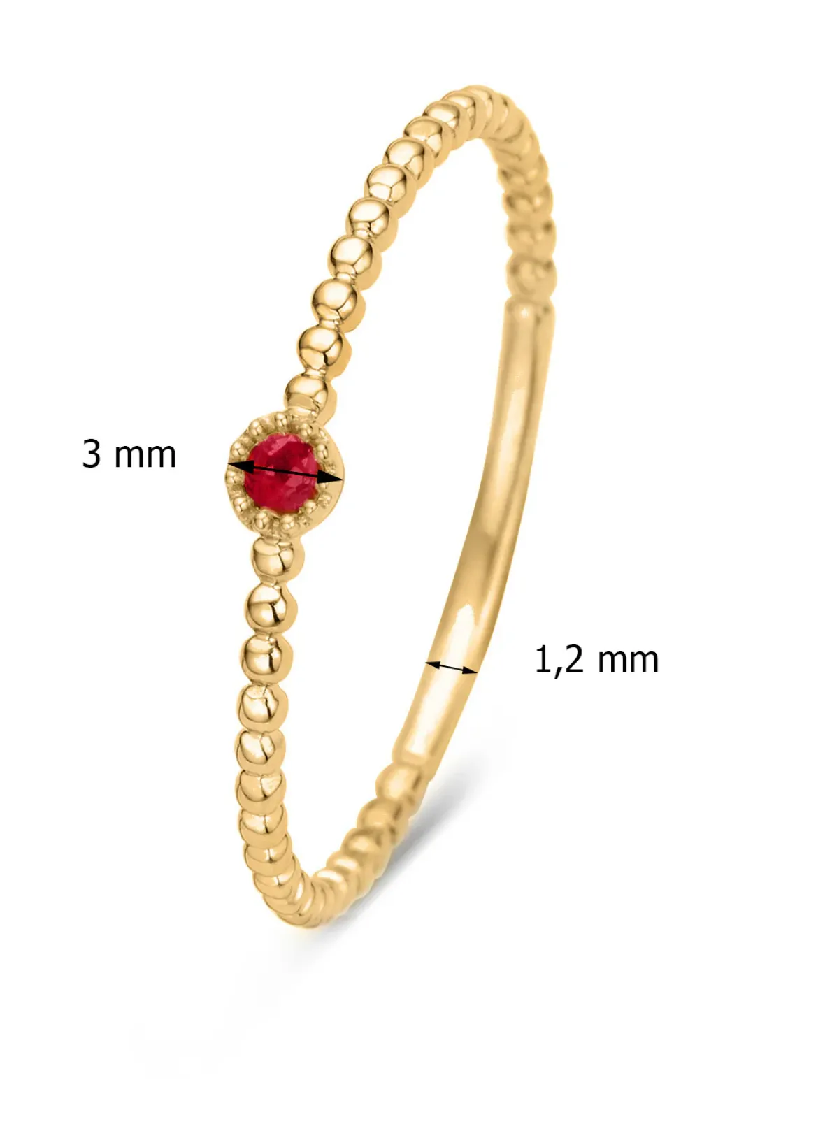 Diamond Point Geelgouden Ringen|Ringen Met Kleurstenen<Geelgouden ring, 0.05 ct robijn, Joy