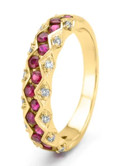 Diamond Point Geelgouden Ringen|Ringen Met Kleurstenen<Geelgouden ring, 0.67 ct robijn, Majestic