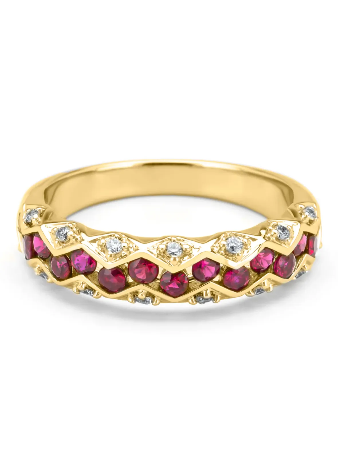 Diamond Point Geelgouden Ringen|Ringen Met Kleurstenen<Geelgouden ring, 0.67 ct robijn, Majestic