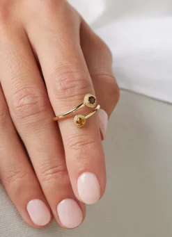 Diamond Point Geelgouden Ringen|Ringen Met Kleurstenen<Geelgouden ring, 0.12 ct rookkwarts, La Dolce Vita