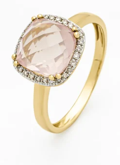 Diamond Point Geelgouden Ringen|Ringen Met Kleurstenen<Geelgouden ring, 2.58 ct rozenkwarts, Fiësta