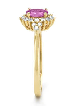 Diamond Point Geelgouden Ringen|Ringen Met Kleurstenen<Geelgouden ring, 0.60 ct roze saffier, Eden