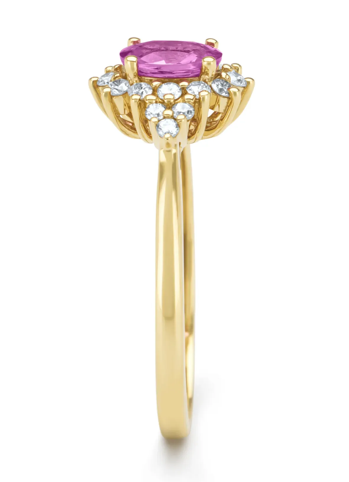 Diamond Point Geelgouden Ringen|Ringen Met Kleurstenen<Geelgouden ring, 0.60 ct roze saffier, Eden