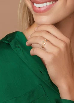 Diamond Point Geelgouden Ringen|Ringen Met Kleurstenen<Geelgouden ring, 0.04 ct smaragd, Joy