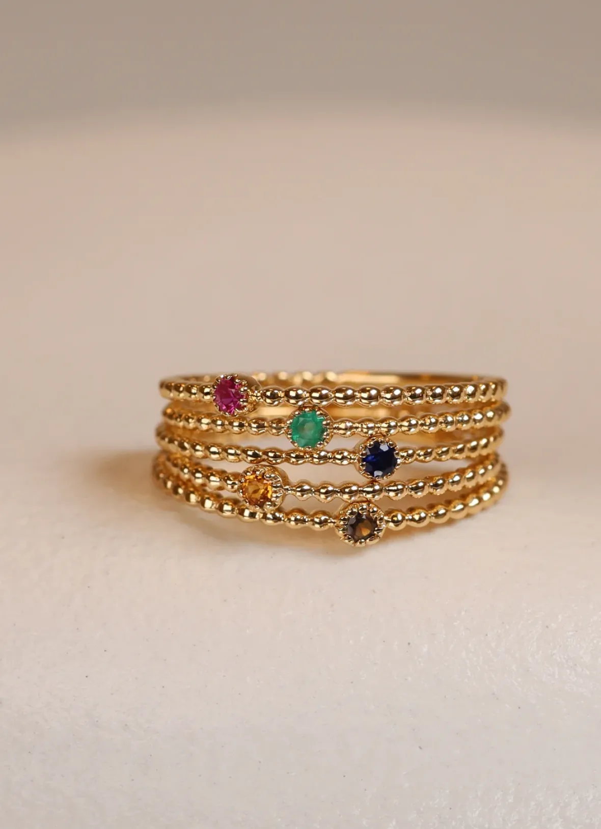 Diamond Point Geelgouden Ringen|Ringen Met Kleurstenen<Geelgouden ring, 0.04 ct smaragd, Joy