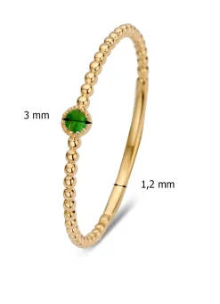 Diamond Point Geelgouden Ringen|Ringen Met Kleurstenen<Geelgouden ring, 0.04 ct smaragd, Joy