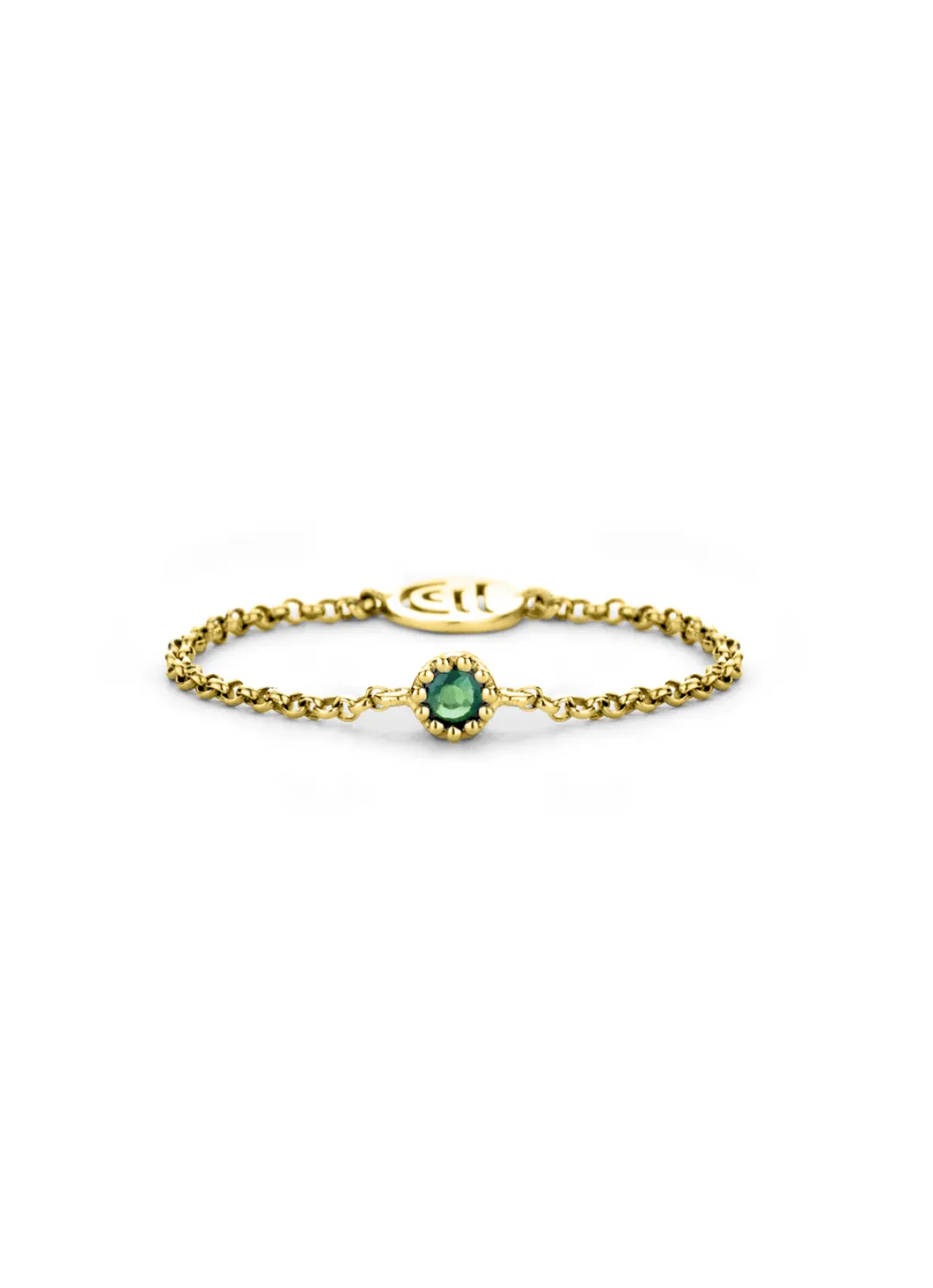 Diamond Point Geelgouden Ringen|Ringen Met Kleurstenen<Geelgouden ring, 0.04 ct smaragd, Joy