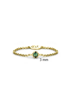 Diamond Point Geelgouden Ringen|Ringen Met Kleurstenen<Geelgouden ring, 0.04 ct smaragd, Joy