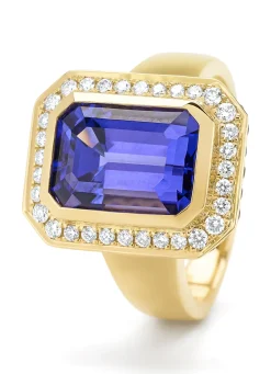 Diamond Point Geelgouden Ringen|Ringen Met Kleurstenen<Geelgouden ring, 5.01 ct tanzaniet, Gallery