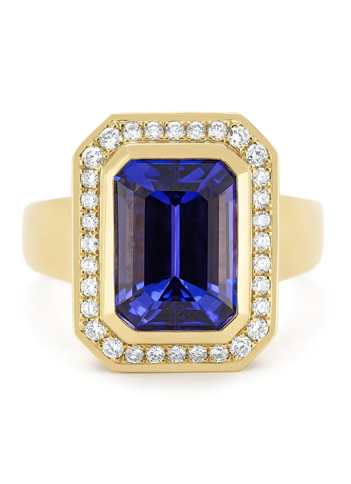 Diamond Point Geelgouden Ringen|Ringen Met Kleurstenen<Geelgouden ring, 5.01 ct tanzaniet, Gallery