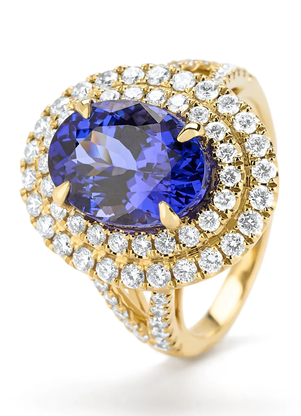 Diamond Point Geelgouden Ringen|Ringen Met Kleurstenen<Geelgouden ring, 4.78 ct tanzaniet, Gallery