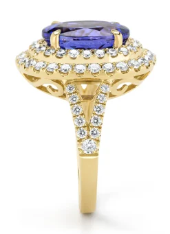 Diamond Point Geelgouden Ringen|Ringen Met Kleurstenen<Geelgouden ring, 4.78 ct tanzaniet, Gallery
