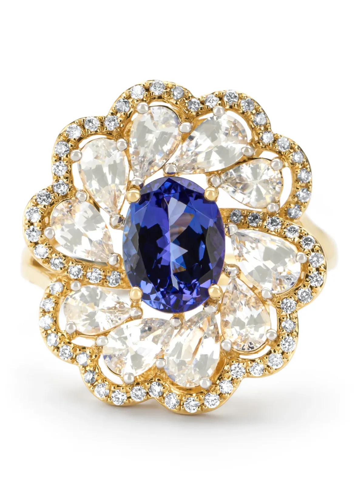 Diamond Point Geelgouden Ringen|Ringen Met Kleurstenen<Geelgouden ring, 1.54 ct tanzaniet, Gallery