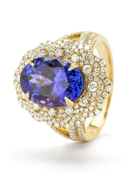 Diamond Point Ringen Met Kleurstenen|Geelgouden Ringen<Geelgouden ring, 6.77 ct tanzaniet, Gallery