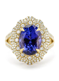Diamond Point Ringen Met Kleurstenen|Geelgouden Ringen<Geelgouden ring, 6.77 ct tanzaniet, Gallery