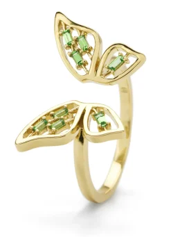 Diamond Point Geelgouden Ringen|Ringen Met Kleurstenen<Geelgouden ring, 0.16 ct tsavoriet, Butterfly Kisses