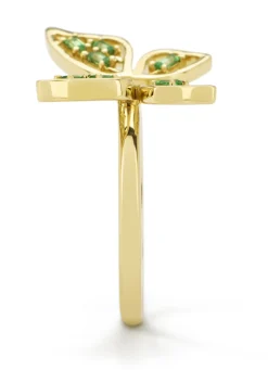 Diamond Point Geelgouden Ringen|Ringen Met Kleurstenen<Geelgouden ring, 0.16 ct tsavoriet, Butterfly Kisses