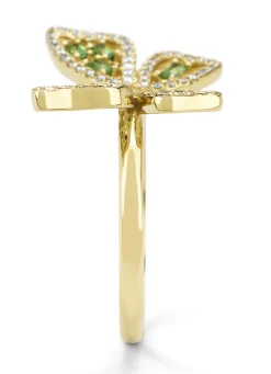 Diamond Point Geelgouden Ringen|Ringen Met Kleurstenen<Geelgouden ring, 0.18 ct tsavoriet, Butterfly Kisses