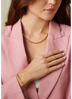 Diamond Point Geelgouden Armbanden|Schakelarmbanden<Geelgouden schakelarmband Closed Forever 19 cm