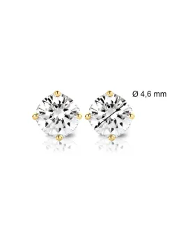 Diamond Point Groeibriljant Oorsieraden|Solitair C<Geelgouden solitair oorstekers, 0.76 ct diamant, Groeibriljant