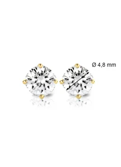 Diamond Point Solitair C|Solitair Classic<Geelgouden solitair oorstekers, 0.80 ct diamant, Groeibriljant