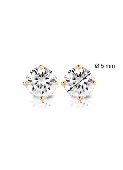 Diamond Point Solitair C|Solitair Classic<Geelgouden solitair oorstekers, 0.90 ct diamant, Groeibriljant