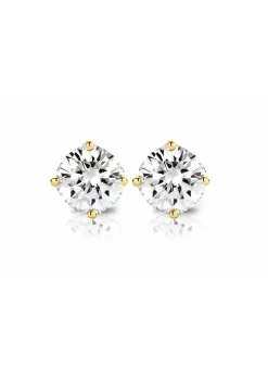 Diamond Point Solitair C|Solitair Classic<Geelgouden solitair oorstekers, 0.54 ct diamant, Groeibriljant