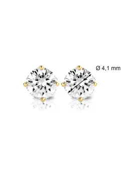 Diamond Point Solitair C|Solitair Classic<Geelgouden solitair oorstekers, 0.54 ct diamant, Groeibriljant