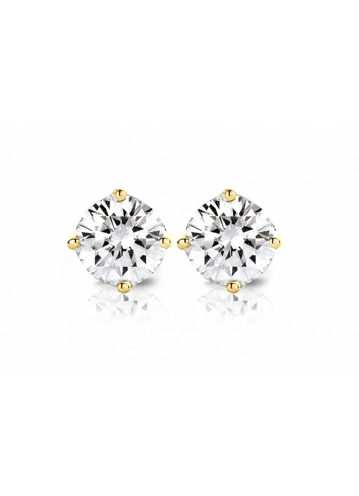 Diamond Point Solitair C|Solitair Classic<Geelgouden solitair oorstekers, 0.66 ct diamant, Groeibriljant