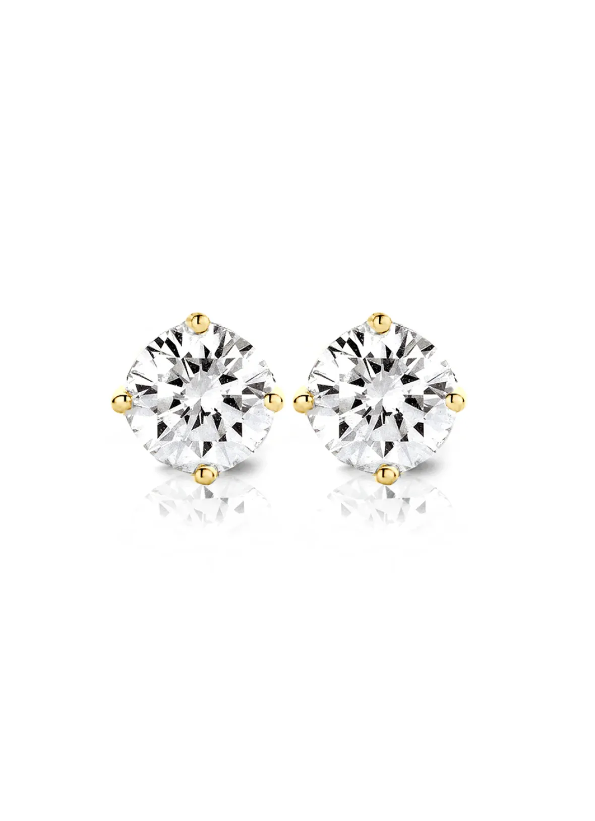 Diamond Point Solitair C|Solitair Classic<Geelgouden solitair oorstekers, 0.78 ct diamant, Groeibriljant