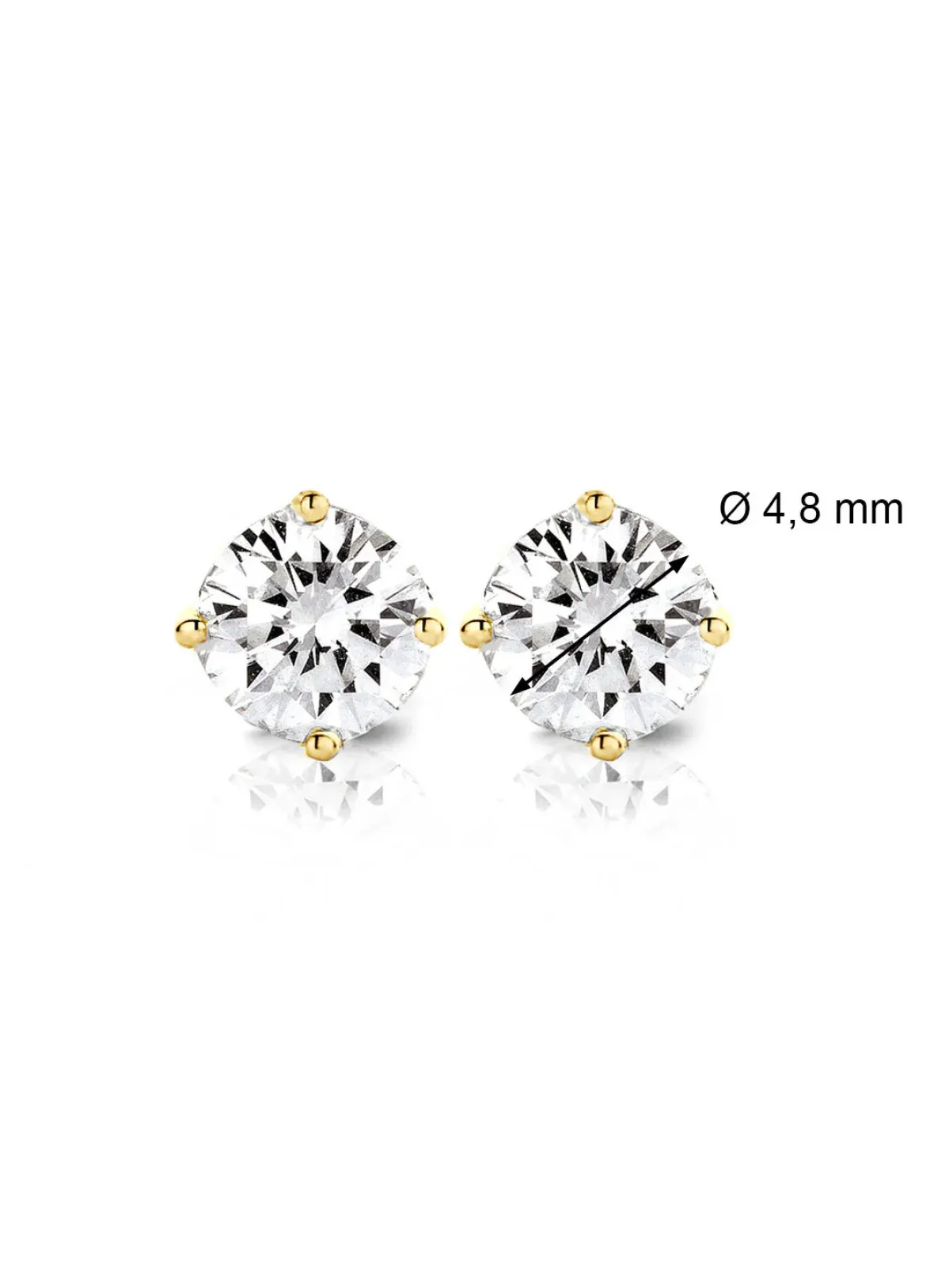 Diamond Point Solitair C|Solitair Classic<Geelgouden solitair oorstekers, 0.78 ct diamant, Groeibriljant