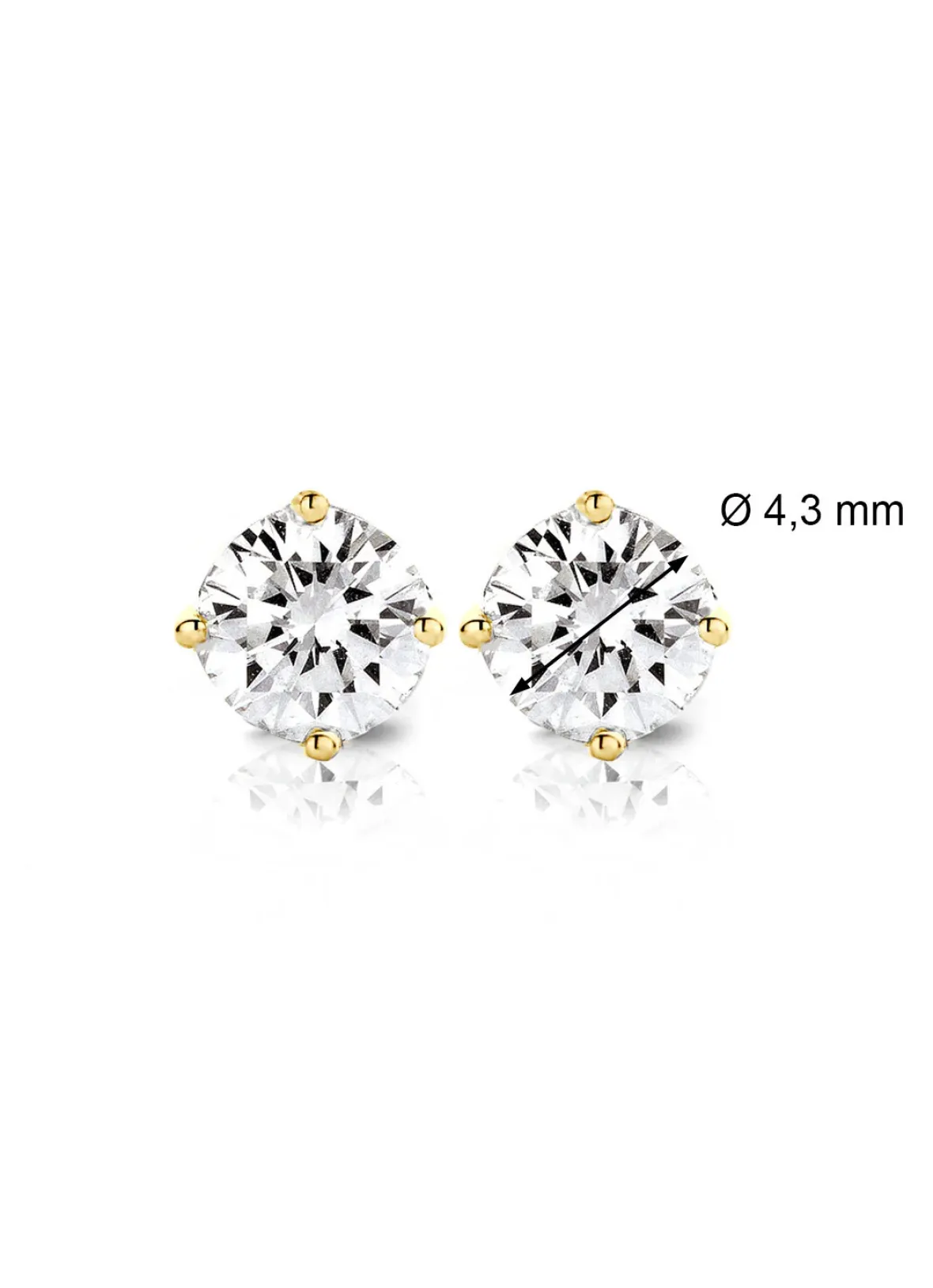 Diamond Point Solitair C|Solitair Classic<Geelgouden solitair oorstekers, 0.62 ct diamant, Groeibriljant