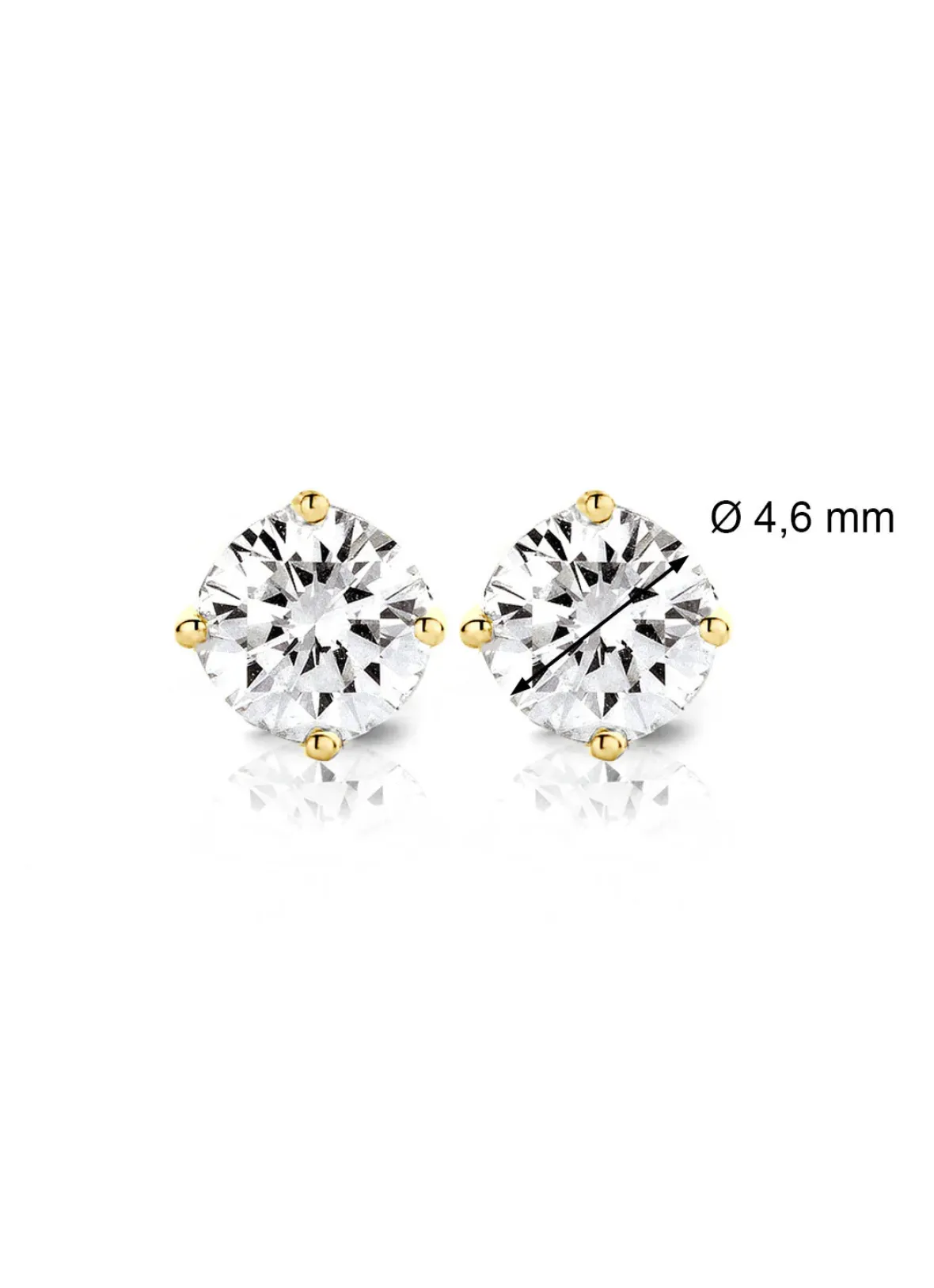 Diamond Point Solitair C|Solitair Classic<Geelgouden solitair oorstekers, 0.74 ct diamant, Groeibriljant