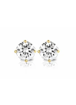 Diamond Point Solitair C|Solitair Classic<Geelgouden solitair oorstekers, 0.46 ct diamant, Groeibriljant