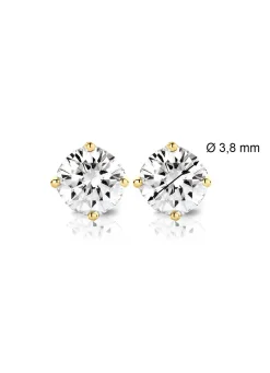 Diamond Point Solitair C|Solitair Classic<Geelgouden solitair oorstekers, 0.46 ct diamant, Groeibriljant
