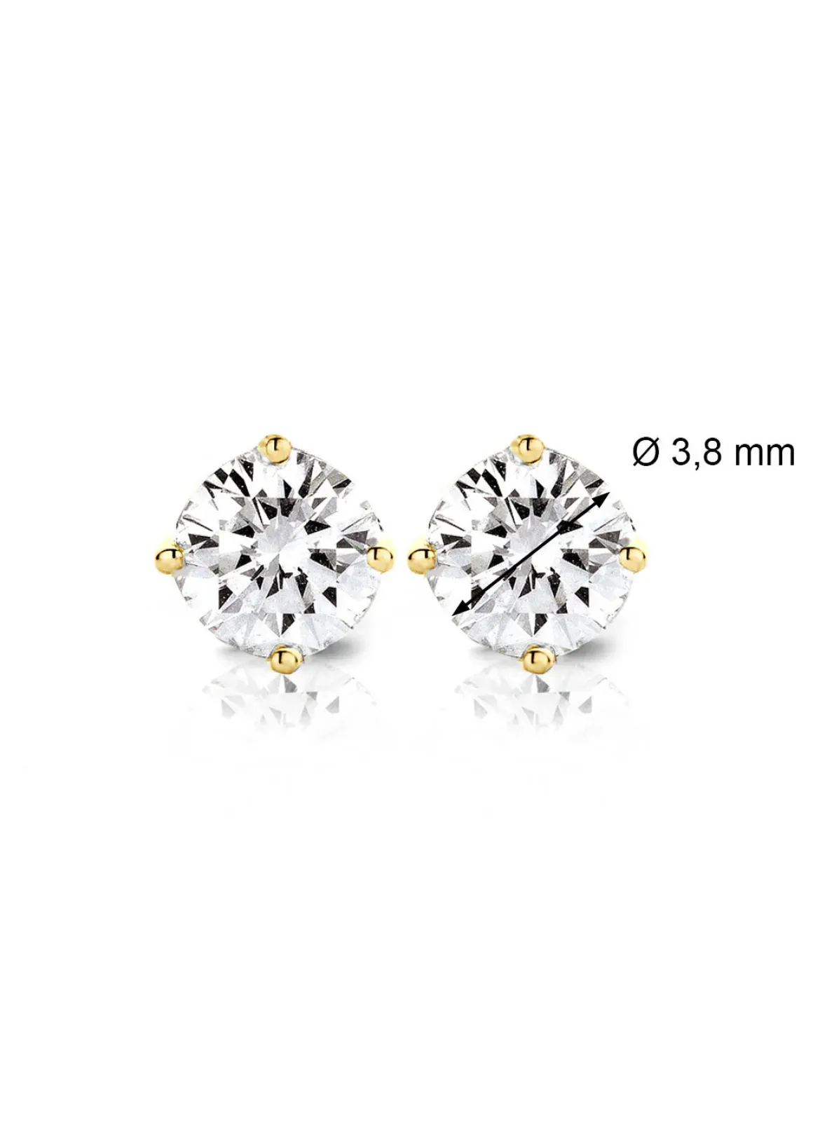 Diamond Point Solitair C|Solitair Classic<Geelgouden solitair oorstekers, 0.46 ct diamant, Groeibriljant