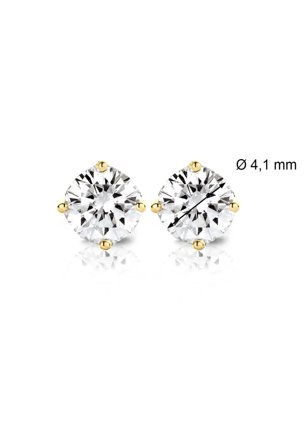 Diamond Point Solitair C|Solitair Classic<Geelgouden solitair oorstekers, 0.58 ct diamant, Groeibriljant
