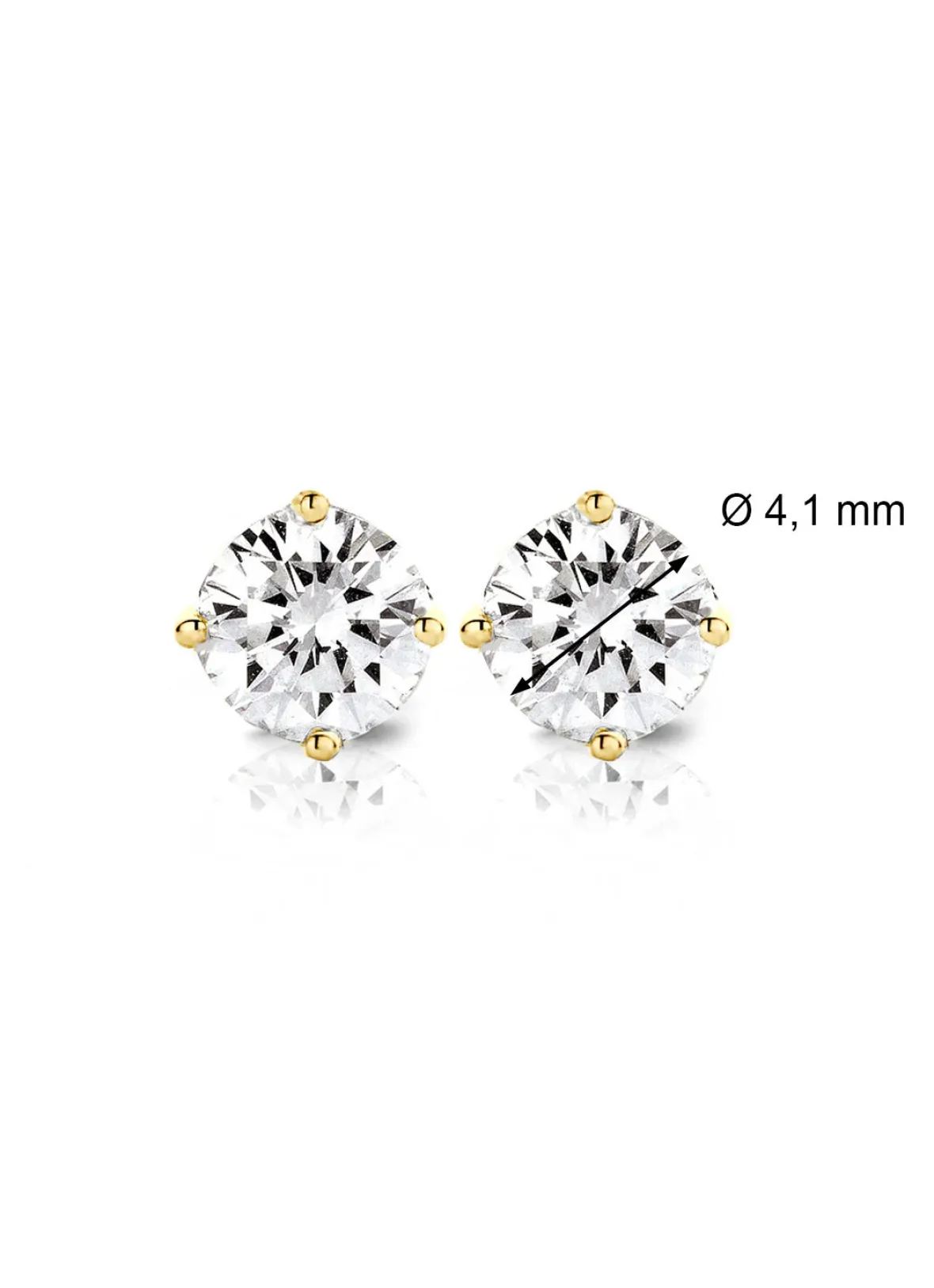 Diamond Point Solitair C|Solitair Classic<Geelgouden solitair oorstekers, 0.56 ct diamant, Groeibriljant