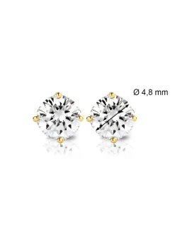 Diamond Point Solitair C|Solitair Classic<Geelgouden solitair oorstekers, 0.86 ct diamant, Groeibriljant
