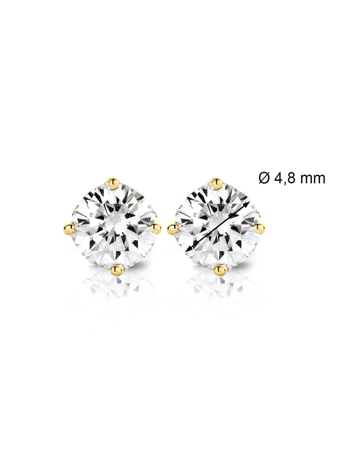 Diamond Point Solitair C|Solitair Classic<Geelgouden solitair oorstekers, 0.86 ct diamant, Groeibriljant