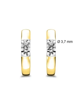 Diamond Point Solitair C|Groeibriljant Oorsieraden<Geelgouden solitair oorstekers, 0.36 ct diamant, Groeibriljant