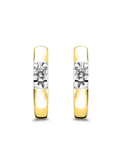 Diamond Point Solitair C|Groeibriljant Oorsieraden<Geelgouden solitair oorstekers, 0.18 ct diamant, Groeibriljant