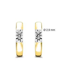 Diamond Point Solitair C|Groeibriljant Oorsieraden<Geelgouden solitair oorstekers, 0.18 ct diamant, Groeibriljant