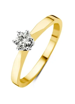 Diamond Point Solitair C|Solitair Classic<Geelgouden solitairring, 0.23 ct diamant, Groeibriljant