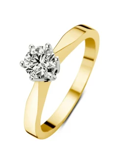 Diamond Point Solitair C|Solitair Classic<Geelgouden solitairring, 0.44 ct diamant, Groeibriljant