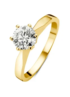 Diamond Point Solitair C|Solitair Classic<Geelgouden solitairring, 0.89 ct diamant, Groeibriljant