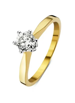 Diamond Point Solitair C|Solitair Classic<Geelgouden solitairring, 0.63 ct diamant, Groeibriljant