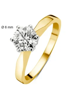 Diamond Point Solitair C|Solitair Classic<Geelgouden solitairring, 0.83 ct diamant, Groeibriljant