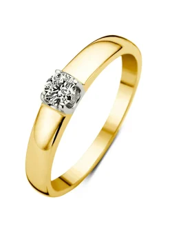 Diamond Point Solitair C|Groeibriljant Ringen<Geelgouden solitairring, 0.23 ct diamant, Groeibriljant