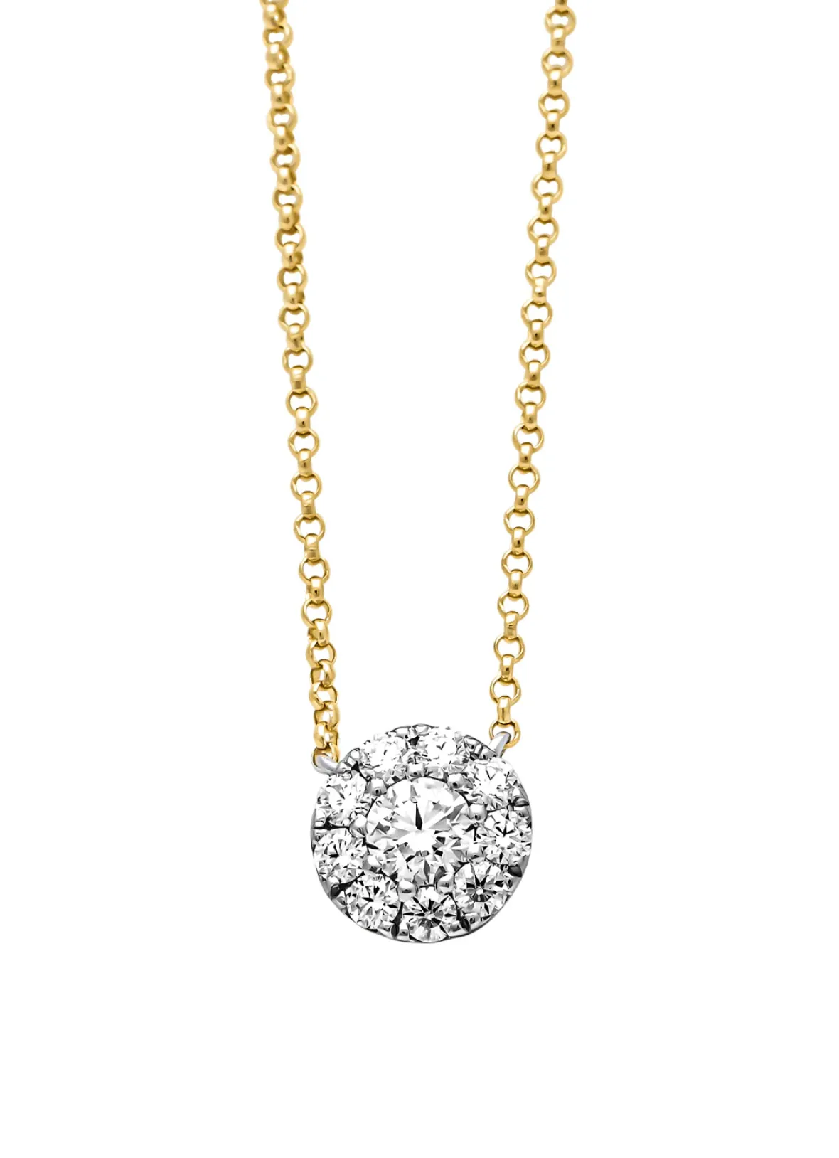 Diamond Point Diamanten Colliers<Gouden collier, 0.43 ct diamant, Hearts & Arrows